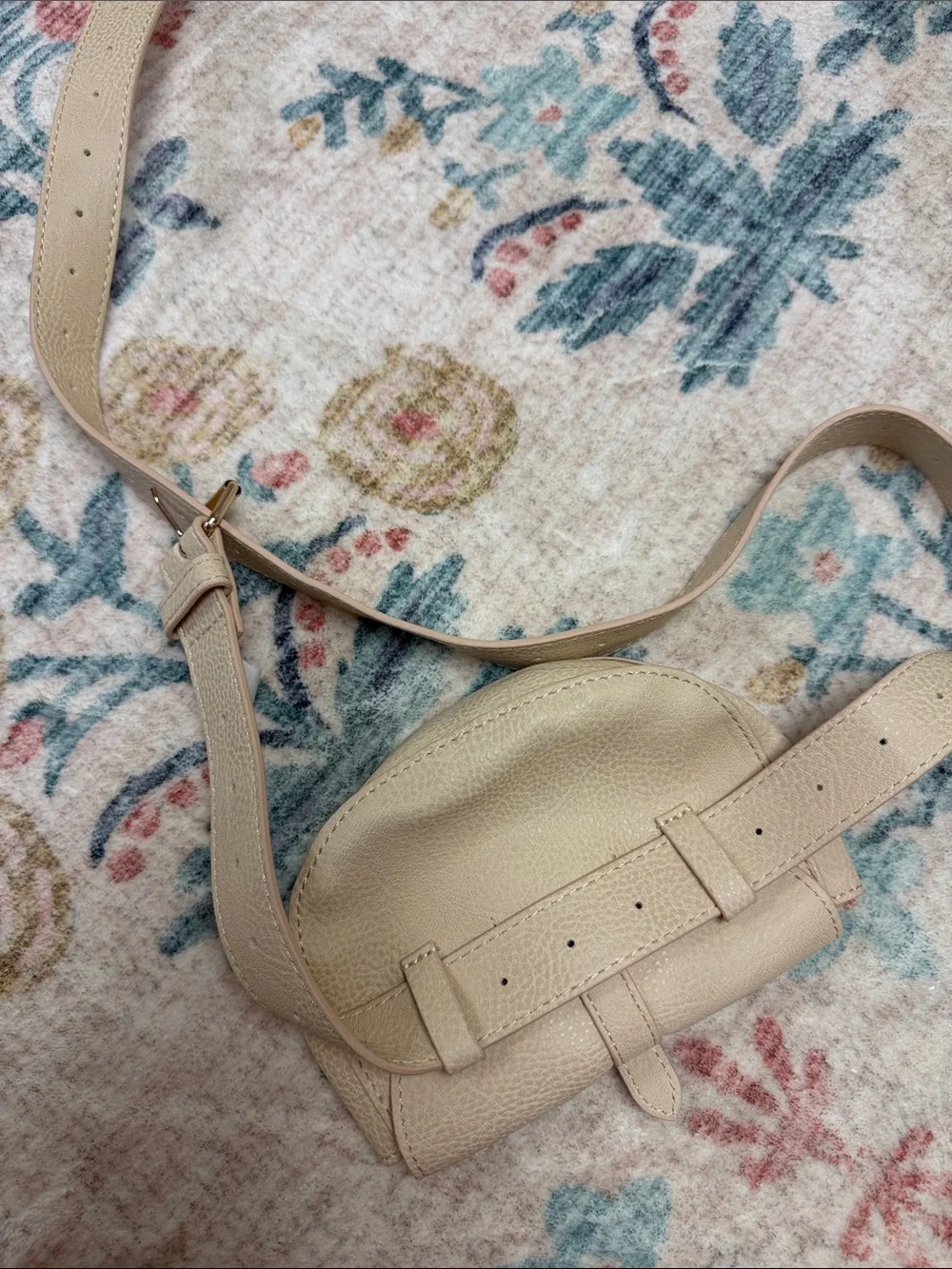 Anthropologie Neutral Beige Leather Belt Bag